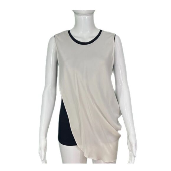 NWT Elie Tahari Silk Double Layer Draped Sleeveless top, size M - Picture 1 of 6
